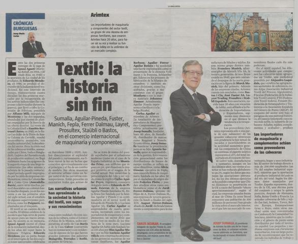 Artículo de prensa - La Vanguardia: ARIMTEX
